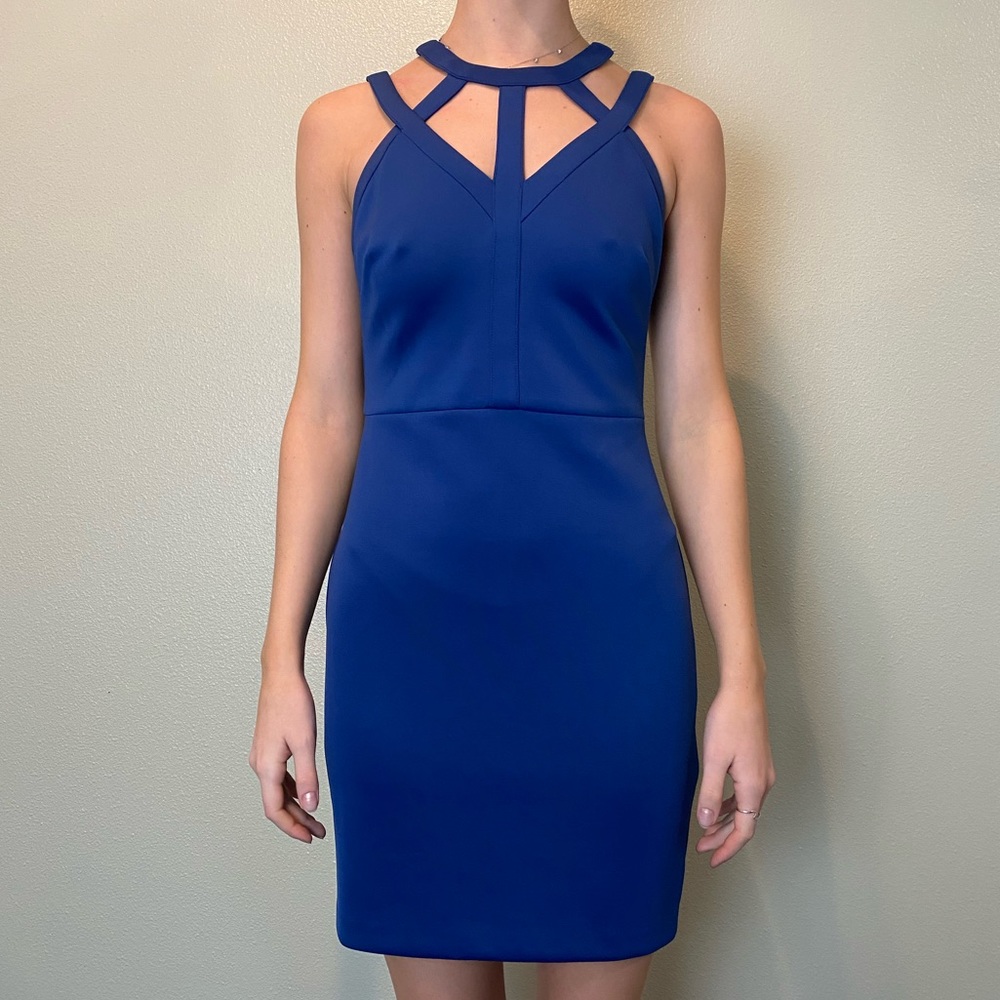 Guess Cut Out Sleeveless Mini Scuba Dress